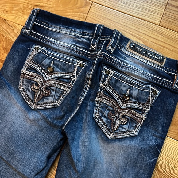 Rock Revival Denim - Rock Revival “Linne” Easy Crop, Sz 28